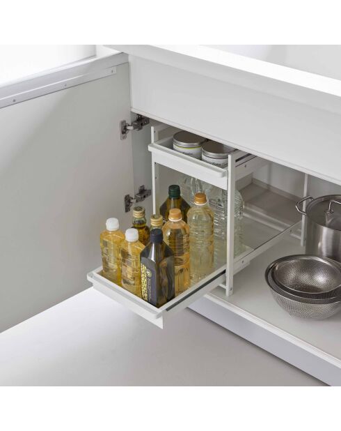 Tower White 2-laagse verschuifbare onderspoelbak - 30,4x42,4-68,5x45,3 cm