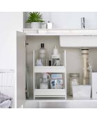 Tower White 2-laagse verschuifbare onderspoelbak - 30,4x42,4-68,5x45,3 cm