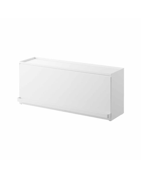 Caja de almacenamiento semicerrada blanca Tower, 60 x 17,7 x 25,2 cm