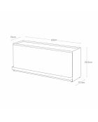 Caja de almacenamiento semicerrada blanca Tower, 60 x 17,7 x 25,2 cm