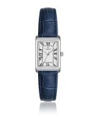 Montre homme analogique Quartz Ronda en cuir croco bleu foncé