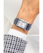Orologio da donna analogico al quarzo Ronda in pelle di coccodrillo blu scuro