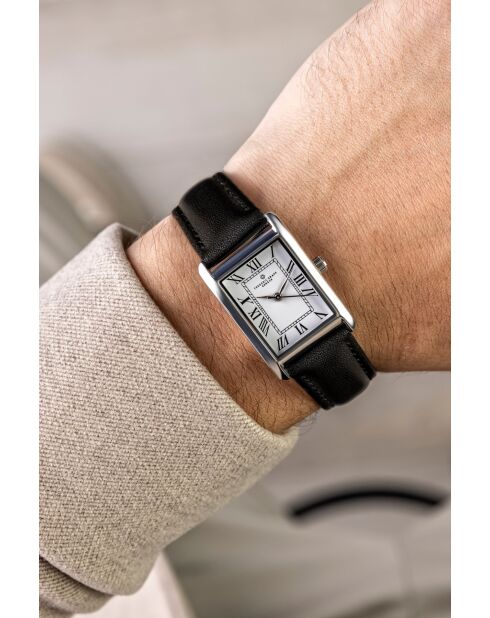 Montre homme analogique Quartz Ronda en cuir noire