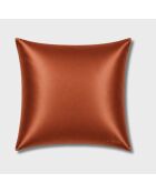 Taie d'oreiller en soie carrée terracotta  - 65x65 cm