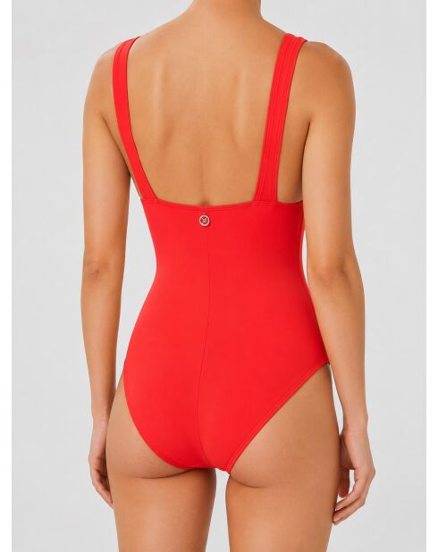 Bañador de una pieza con triángulo coral Maider