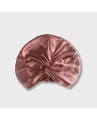 Turbante de noche satinado en oro rosa