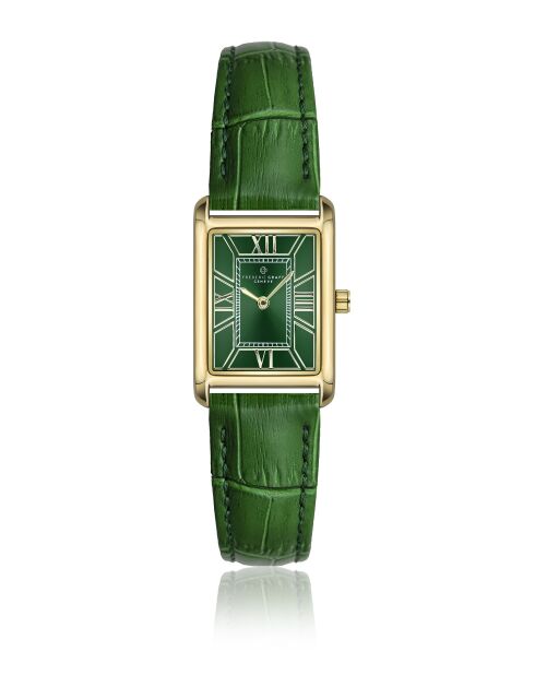 Orologio da donna analogico al quarzo Ronda in pelle di coccodrillo verde