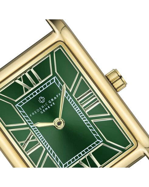 Orologio da donna analogico al quarzo Ronda in pelle di coccodrillo verde