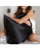 Taie d'oreiller en soie noire - 50x70 cm