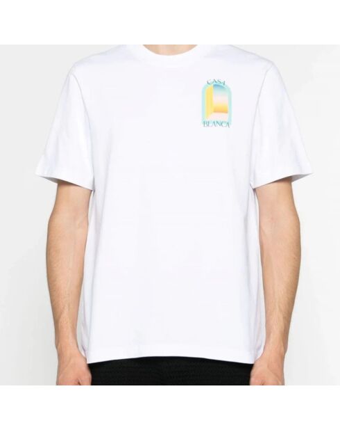 L'Arche Gradient Pastell SS23 Weißes T-Shirt
