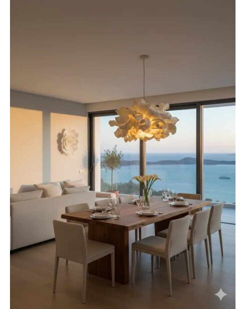 Lustre MOD0018 crème - H.95cm