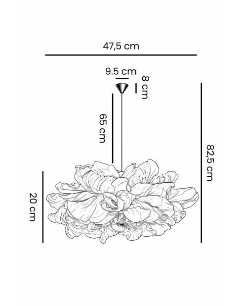 Lustre MOD0018 crème - H.95cm