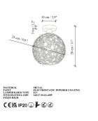 Lustre Selcuklu Mr 785 M P noire - H.28cm