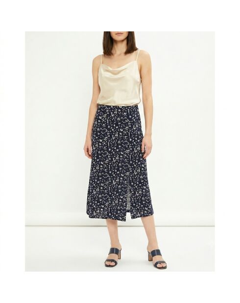 Marineblauwe rok met print Dimora