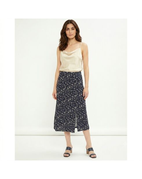 Marineblauwe rok met print Dimora
