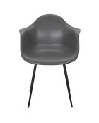 Lot de 4 fauteuils Gustav gris et noirs - 62x85x59 cm