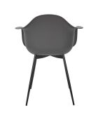Lot de 4 fauteuils Gustav gris et noirs - 62x85x59 cm
