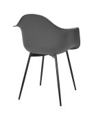 Lot de 4 fauteuils Gustav gris et noirs - 62x85x59 cm