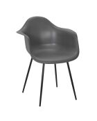 Lot de 4 fauteuils Gustav gris et noirs - 62x85x59 cm