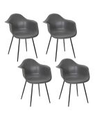 Lot de 4 fauteuils Gustav gris et noirs - 62x85x59 cm