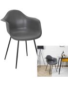 Lot de 4 fauteuils Gustav gris et noirs - 62x85x59 cm