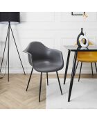Lot de 4 fauteuils Gustav gris et noirs - 62x85x59 cm