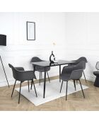 Lot de 4 fauteuils Gustav gris et noirs - 62x85x59 cm