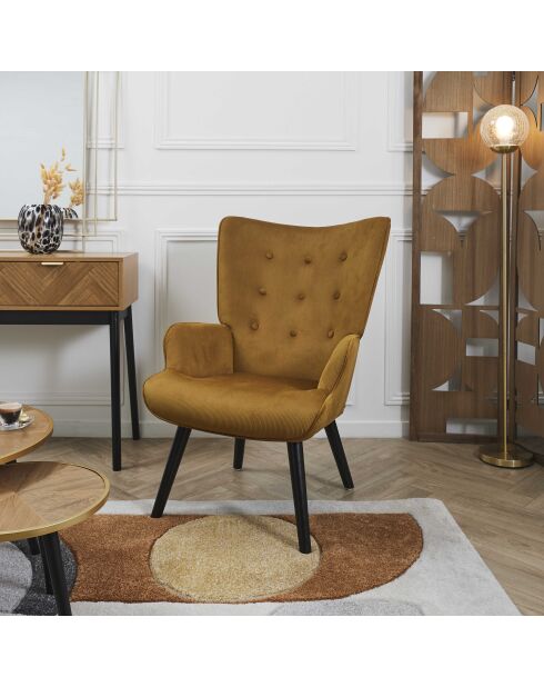 Giulia gelber Loungesessel - 68x96x75 cm