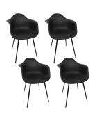 Set di 4 poltrone Gustav nere - 62x85x59 cm