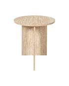 Table d’appoint Pietra blanche et beige - 45x45x45 cm