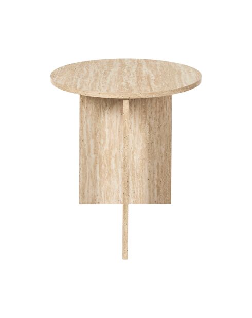 Table d’appoint Pietra blanche et beige - 45x45x45 cm