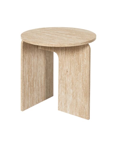 Table d’appoint Pietra blanche et beige - 45x45x45 cm
