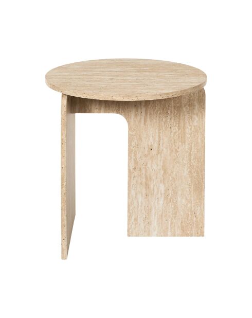 Table d’appoint Pietra blanche et beige - 45x45x45 cm