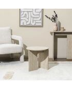 Table d’appoint Pietra blanche et beige - 45x45x45 cm