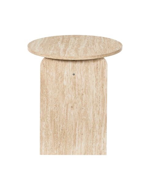 Table d’appoint Pietra blanche et beige - 45x45x45 cm
