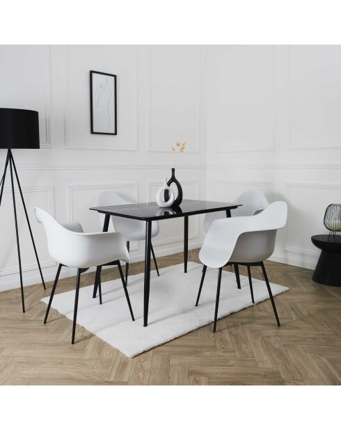 Lot de 4 fauteuils Gustav blancs - 62x85x59 cm