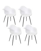 Lot de 4 fauteuils Gustav blancs - 62x85x59 cm