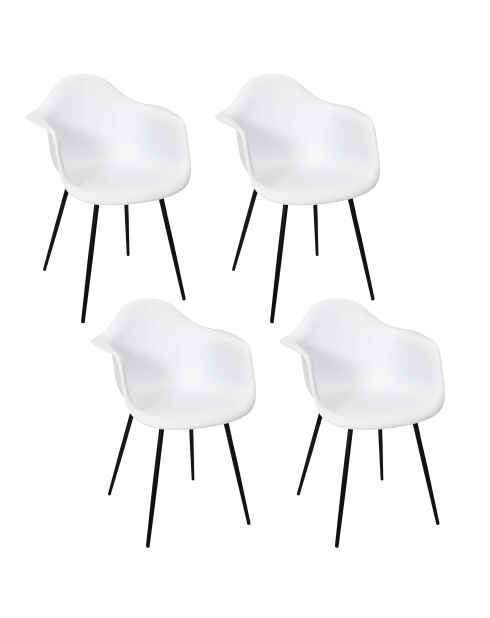 Lot de 4 fauteuils Gustav blancs - 62x85x59 cm