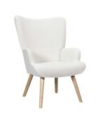 Rhea weißer Boucle Loungesessel - 68x96x75 cm