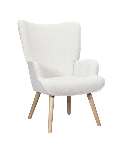 Rhea weißer Boucle Loungesessel - 68x96x75 cm