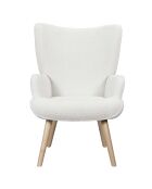 Rhea weißer Boucle Loungesessel - 68x96x75 cm