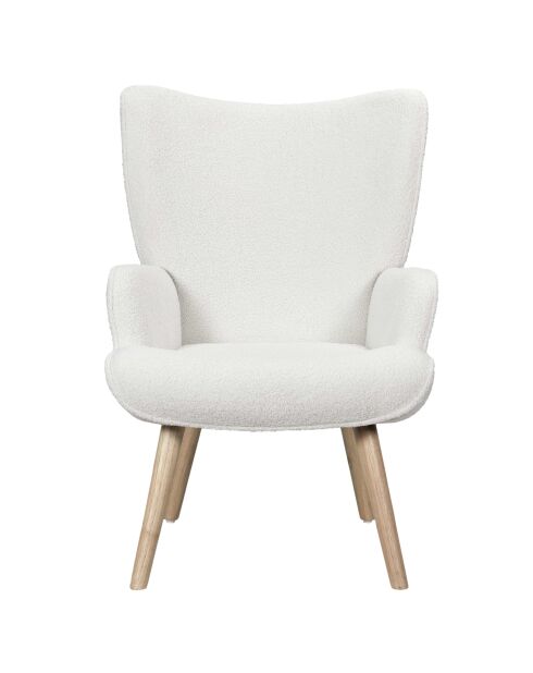 Rhea weißer Boucle Loungesessel - 68x96x75 cm