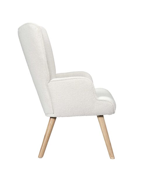 Rhea weißer Boucle Loungesessel - 68x96x75 cm