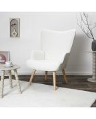 Rhea weißer Boucle Loungesessel - 68x96x75 cm