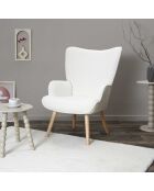 Rhea weißer Boucle Loungesessel - 68x96x75 cm