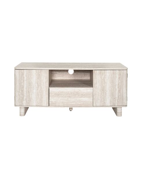 Meuble TV Pietra blanches et beige - 110x48x39 cm