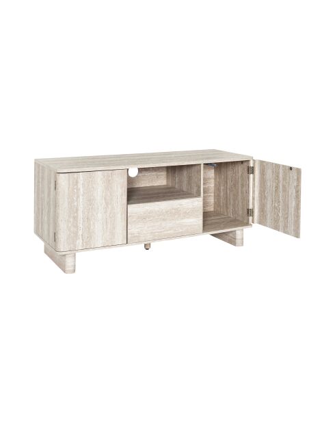 Meuble TV Pietra blanches et beige - 110x48x39 cm