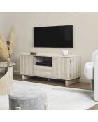 Meuble TV Pietra blanches et beige - 110x48x39 cm