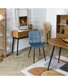 Set di 4 sedie Mateo blu anatra - 45x88x52 cm