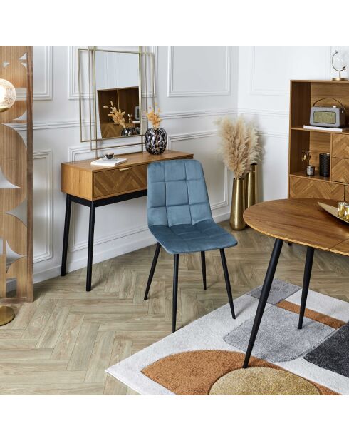 Set di 4 sedie Mateo blu anatra - 45x88x52 cm
